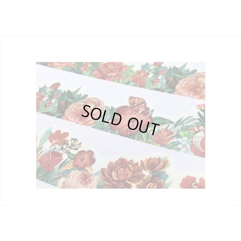 画像3: 赤い花＊ナミナミマステ＊金箔＊はく離式＊海外マステ