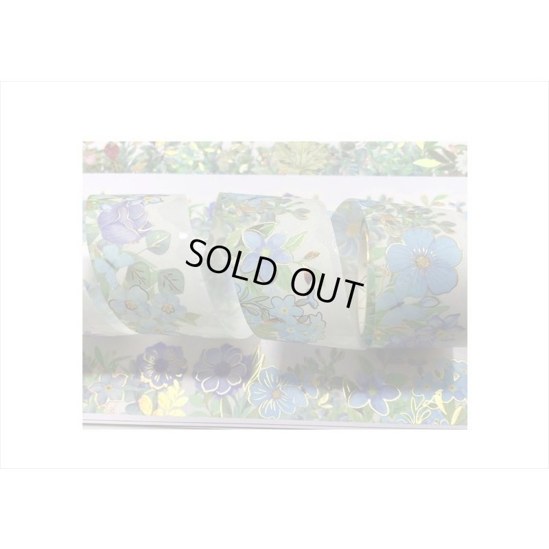 画像4: 青い花＊ナミナミマステ＊金箔＊はく離式＊海外マステ