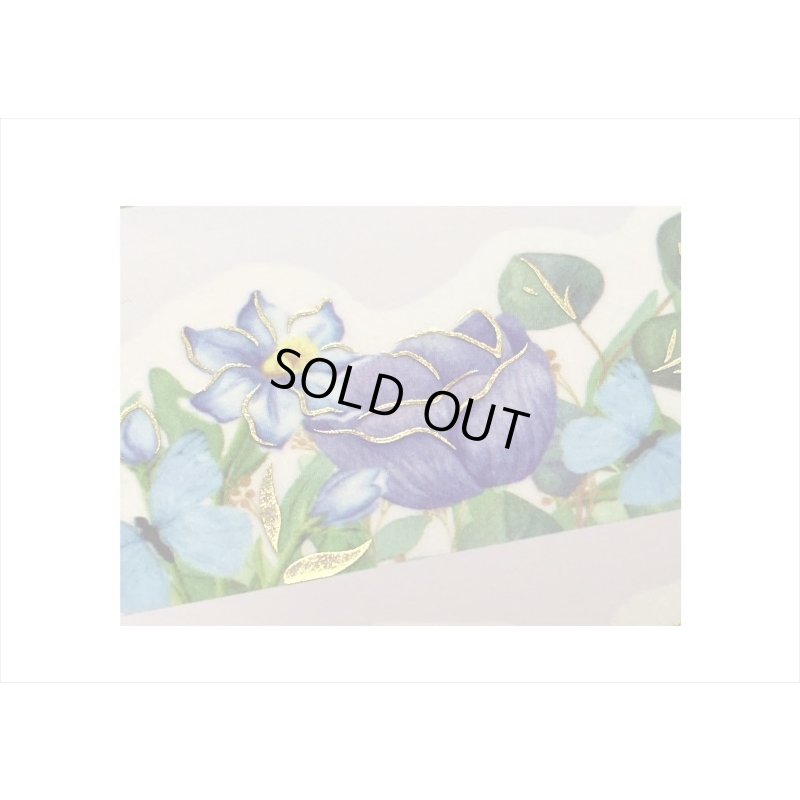 画像3: 青い花＊ナミナミマステ＊金箔＊はく離式＊海外マステ