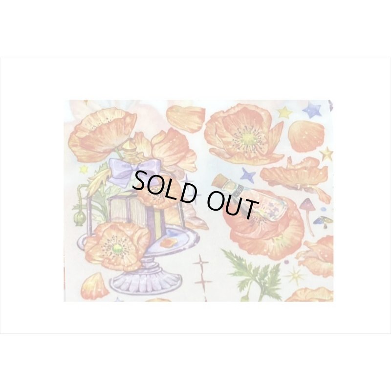 画像7: ひなげしの花とウサギ＊特殊インク＊PETテープ＊新七天＊はく離式＊海外マステ＊クリックポスト不可