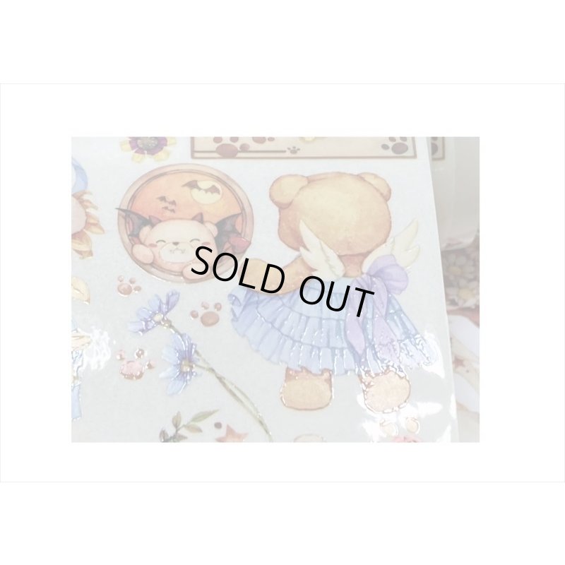 画像4: お花とクマさん＊特殊インク＊PETテープ＊新七天＊はく離式＊海外マステ＊クリックポスト不可