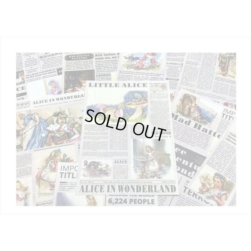 画像3: 不思議の国のアリス＊小さな新聞＊ペーパーセット＊60枚＊海外製