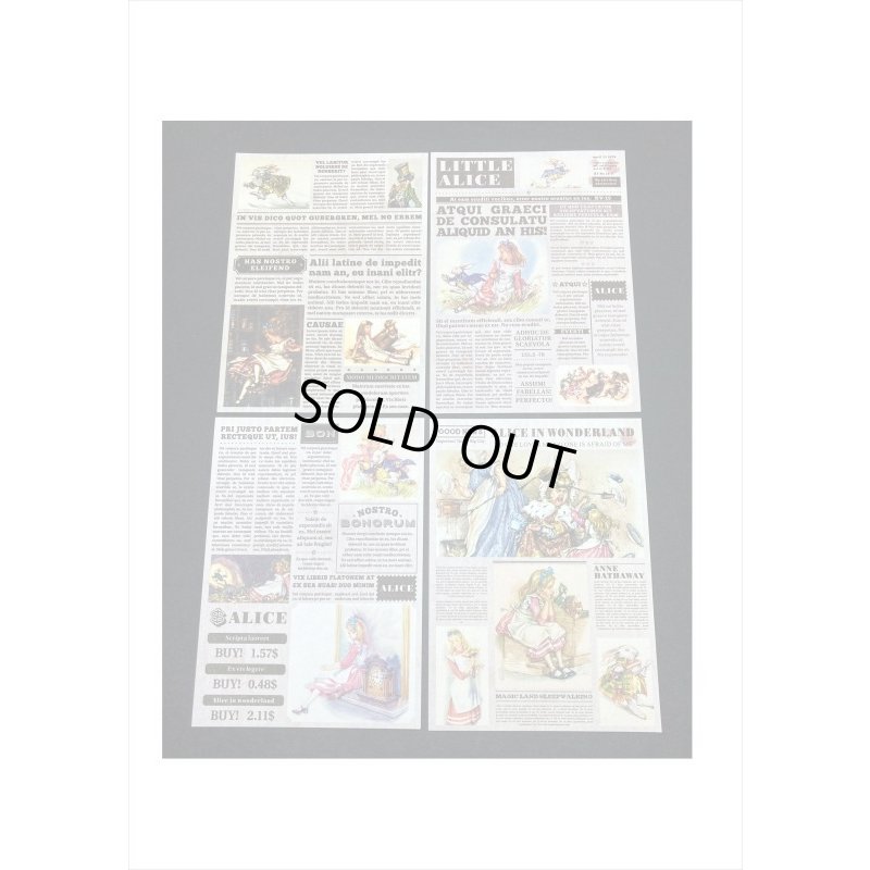 画像5: 不思議の国のアリス＊小さな新聞＊ペーパーセット＊60枚＊海外製