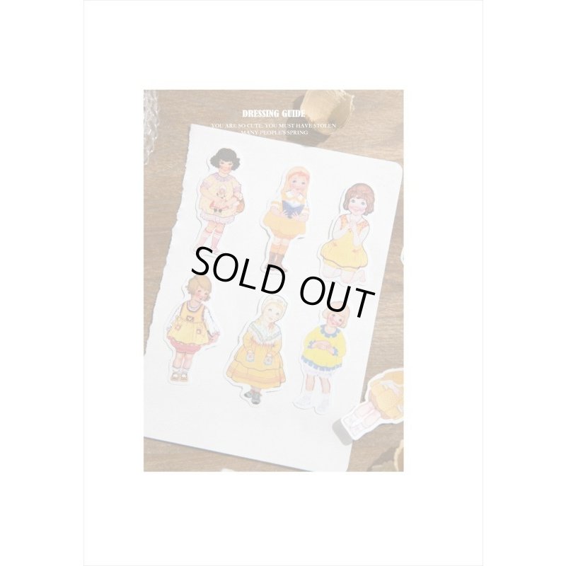 画像3: 童謡＊和紙シール＊レトロ＊着せ替え人形＊30枚入り＊海外製