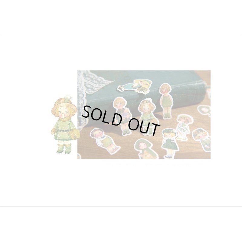 画像3: ガーデンライフ＊和紙シール＊レトロ＊着せ替え人形＊30枚入り＊海外製