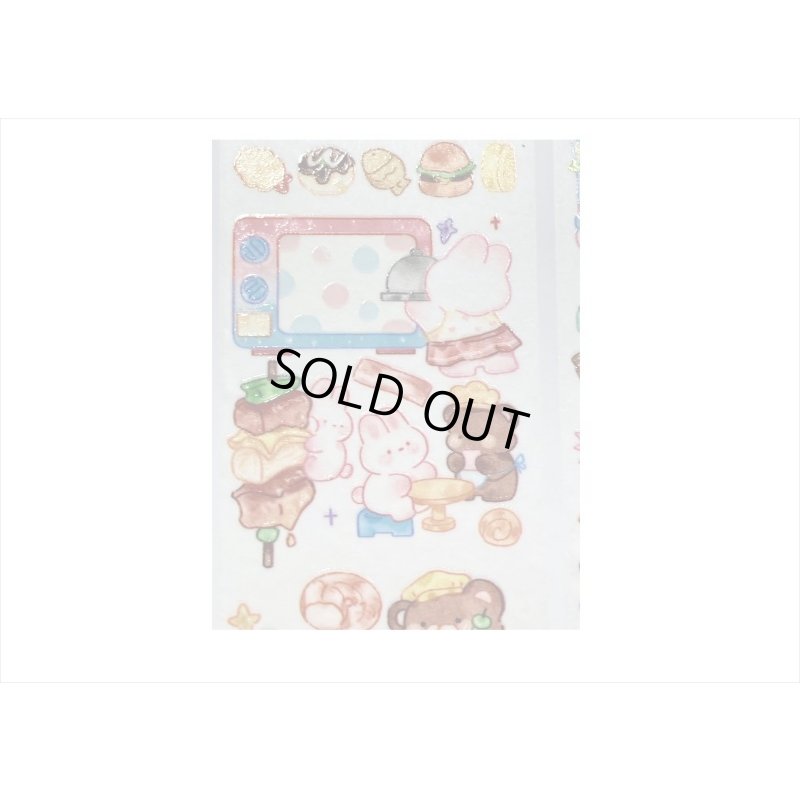 画像3: クッキング♪くま＆うさぎ✿和紙テープ＊特殊インク＊はく離式＊海外マステ＊クリックポスト不可