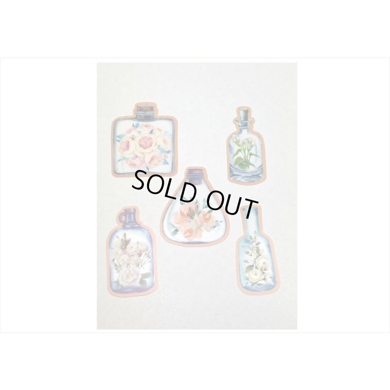画像5: お花のボトル＊オレンジ＊防水＊PETシール＊20枚入り＊海外製