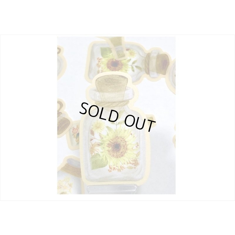 画像4: お花のボトル＊イエロー＊防水＊PETシール＊20枚入り＊海外製