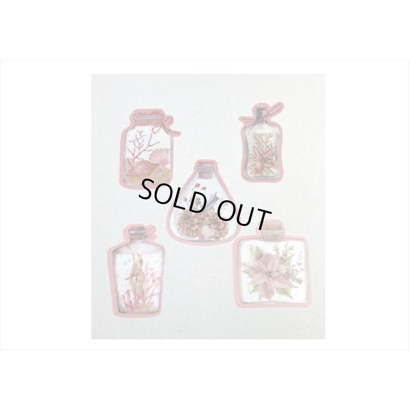 画像6: お花のボトル＊ピンク＊防水＊PETシール＊20枚入り＊海外製