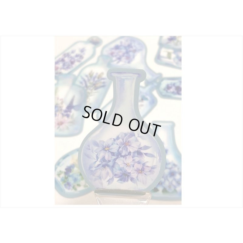 画像4: お花のボトル＊ブルー＊防水＊PETシール＊20枚入り＊海外製