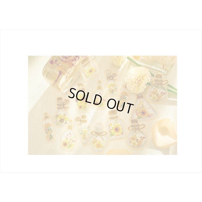 画像8: お花のボトル＊イエロー＊防水＊PETシール＊20枚入り＊海外製