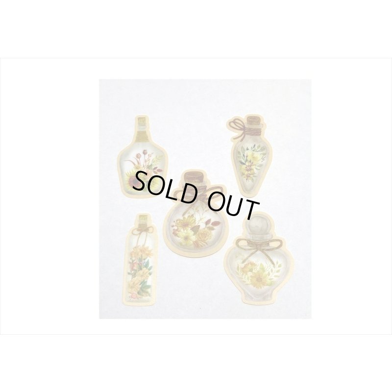 画像5: お花のボトル＊イエロー＊防水＊PETシール＊20枚入り＊海外製