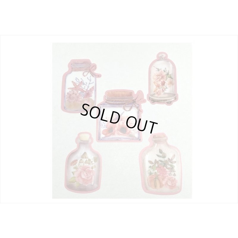 画像5: お花のボトル＊ピンク＊防水＊PETシール＊20枚入り＊海外製