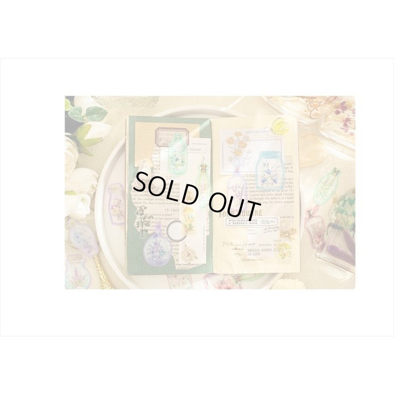 画像11: お花のボトル＊パープル＊防水＊PETシール＊20枚入り＊海外製