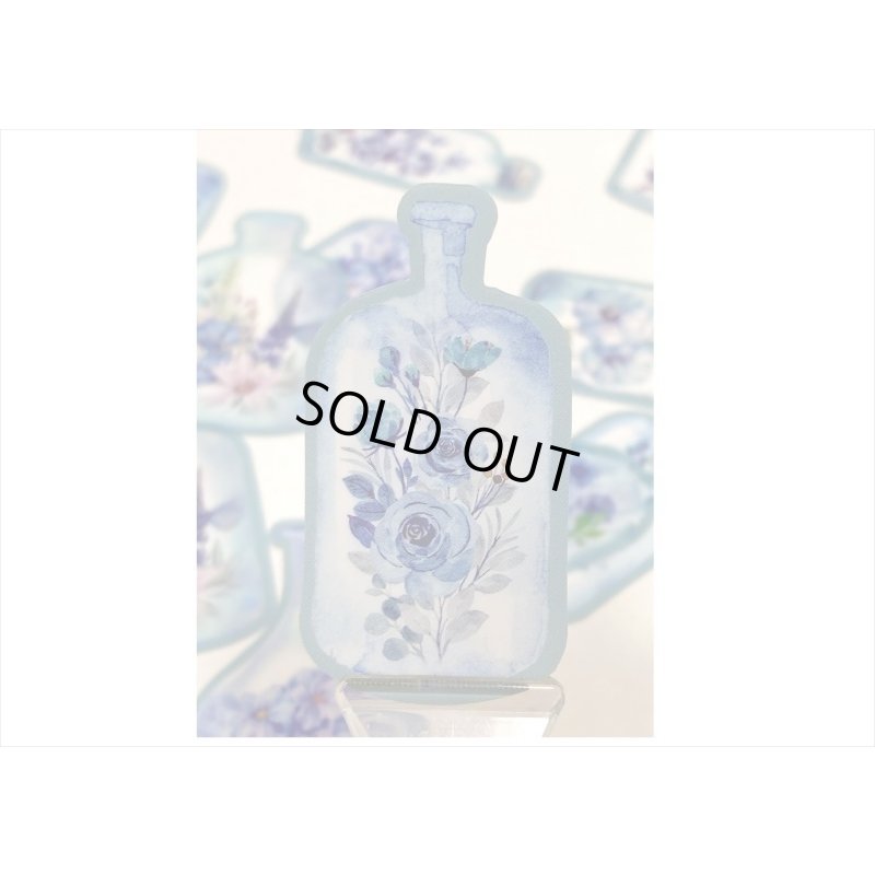 画像3: お花のボトル＊ブルー＊防水＊PETシール＊20枚入り＊海外製