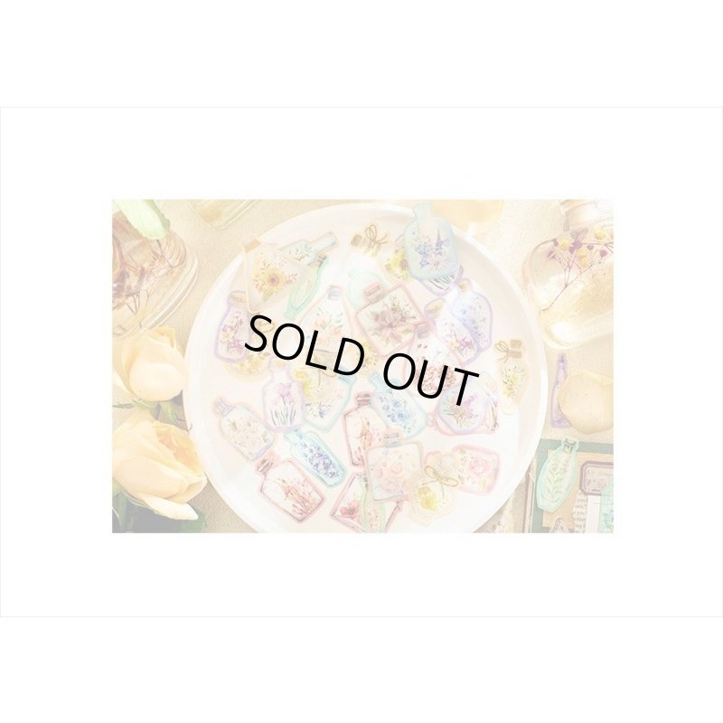 画像9: お花のボトル＊パープル＊防水＊PETシール＊20枚入り＊海外製