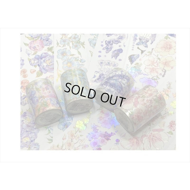 画像15: エンボス金箔＊紫の花＊PETテープ＊はく離式＊海外マステ＊クリックポスト不可