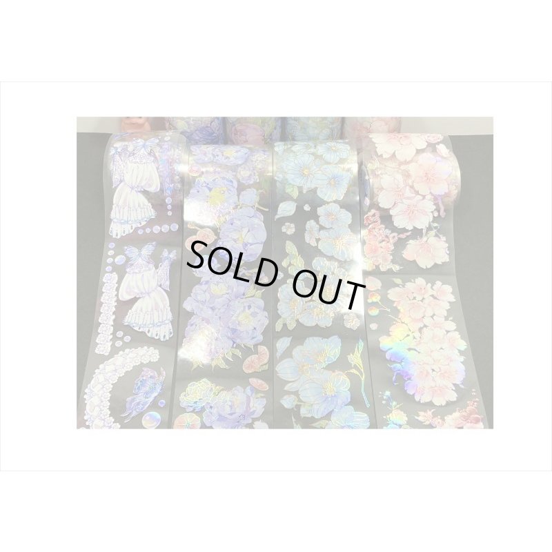 画像16: エンボス金箔＊紫の花＊PETテープ＊はく離式＊海外マステ＊クリックポスト不可