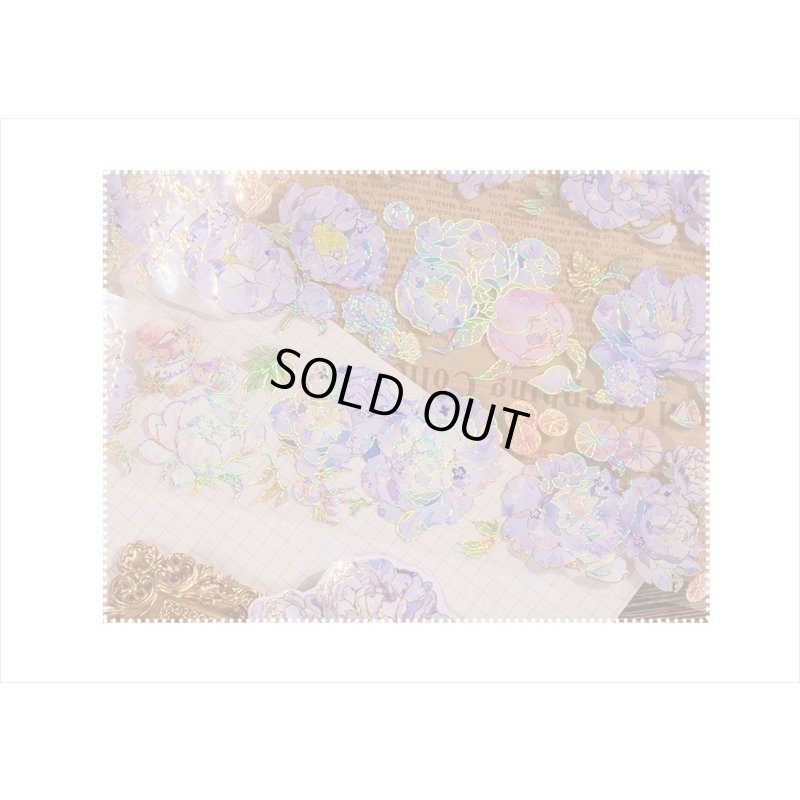 画像10: エンボス金箔＊紫の花＊PETテープ＊はく離式＊海外マステ＊クリックポスト不可