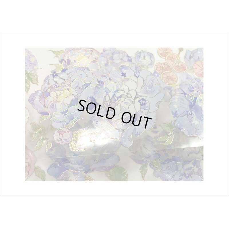 画像8: エンボス金箔＊紫の花＊PETテープ＊はく離式＊海外マステ＊クリックポスト不可