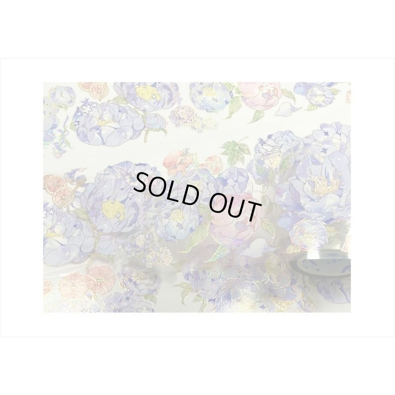 画像7: エンボス金箔＊紫の花＊PETテープ＊はく離式＊海外マステ＊クリックポスト不可