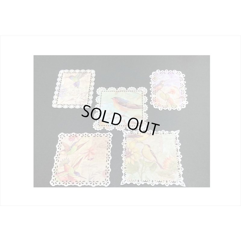 画像6: デザインカット＊鳥のさえずり＊レースペーパー風＊20枚＊海外製