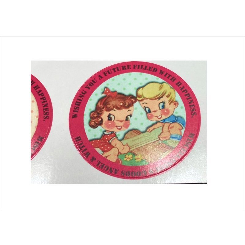 画像5: グラシン窓つき封筒入り＊レトロ＊丸型48枚＊光沢シール＊オリジナル