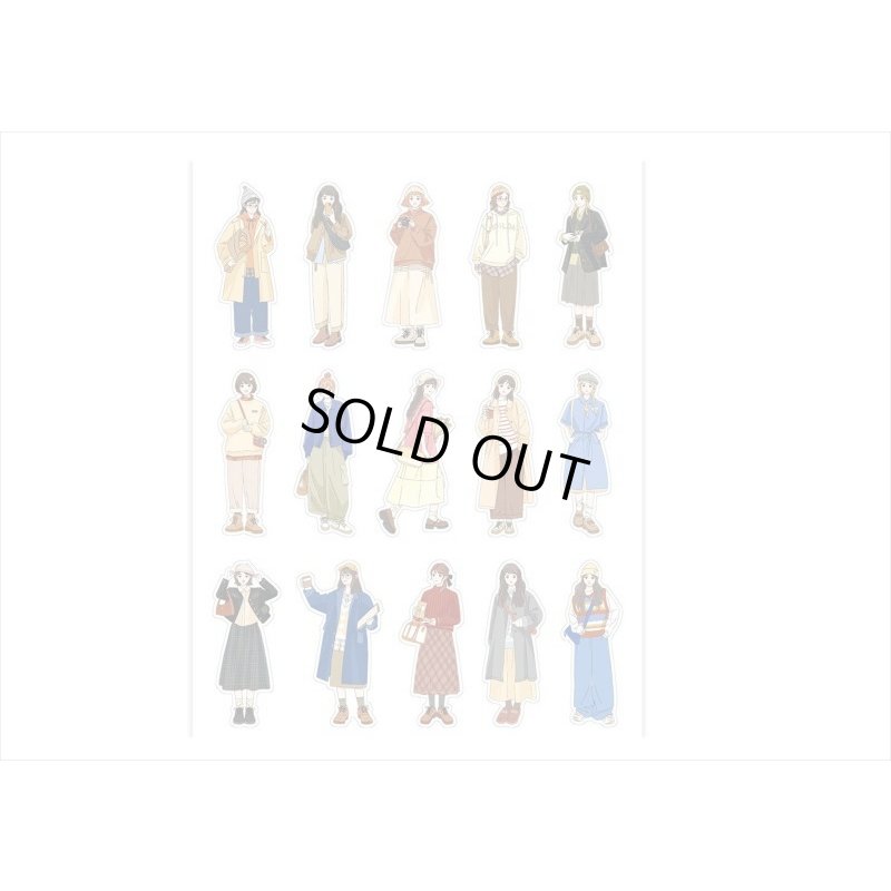 画像3: 人物＊PETシール＊ブルー ＊女の子＊ダイカット＊30枚＊海外製