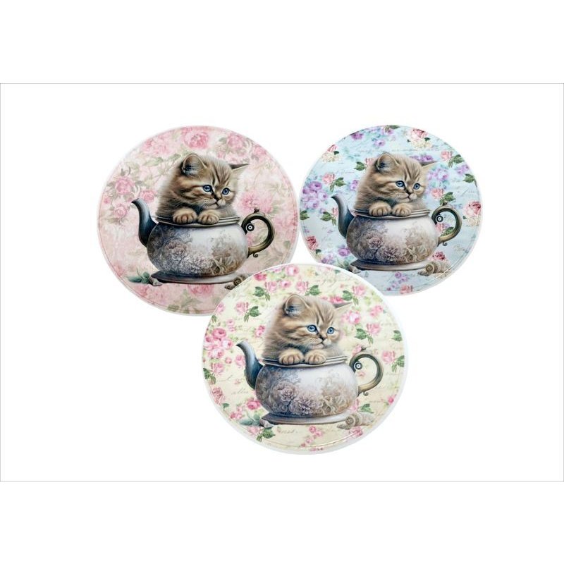 画像7: グラシン窓つき封筒入り＊フラワーキャット＊丸形48枚＊光沢シール＊オリジナル