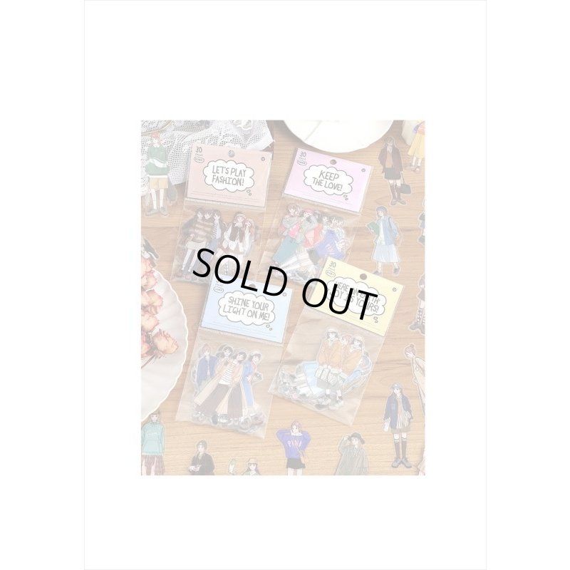 画像12: 人物＊PETシール＊ブラウン＊女の子＊ダイカット＊30枚＊海外製