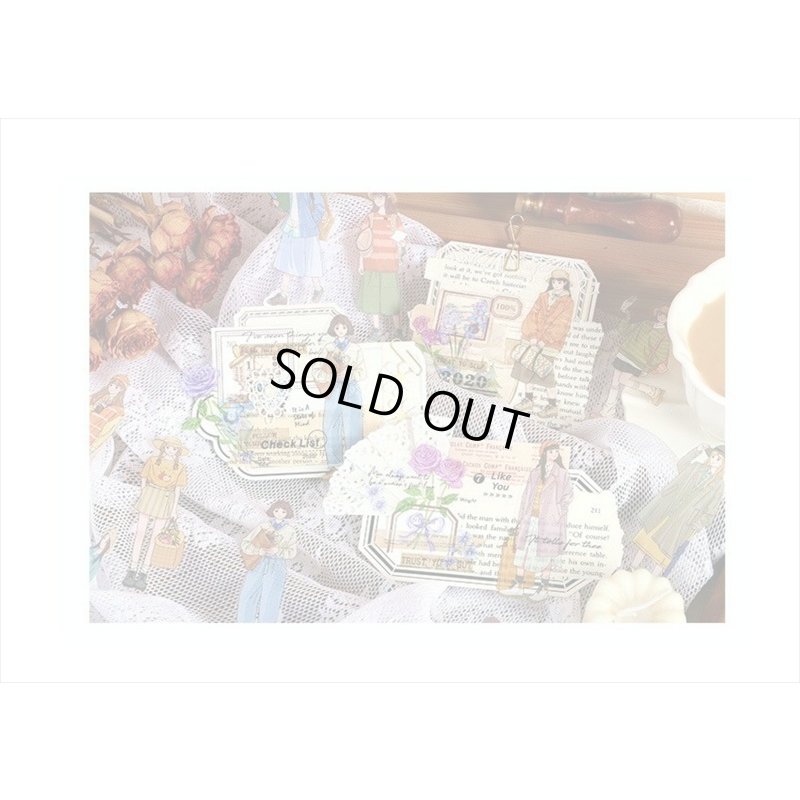 画像9: 人物＊PETシール＊ブラウン＊女の子＊ダイカット＊30枚＊海外製