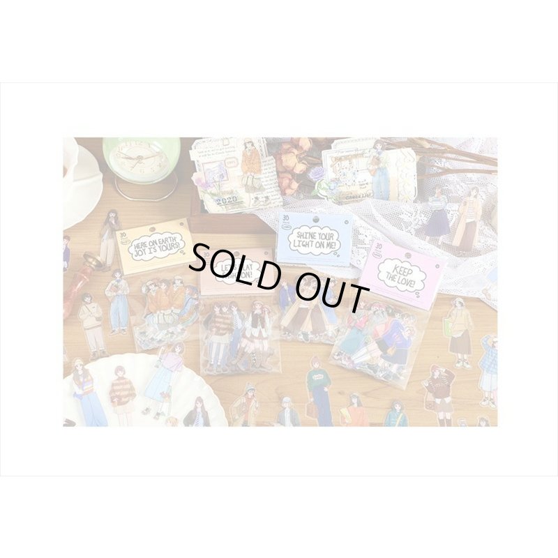 画像11: 人物＊PETシール＊ブラウン＊女の子＊ダイカット＊30枚＊海外製