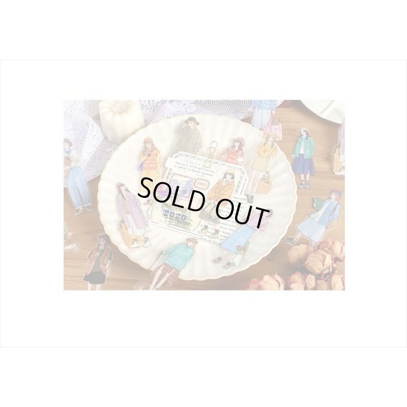 画像8: 人物＊PETシール＊ブラウン＊女の子＊ダイカット＊30枚＊海外製