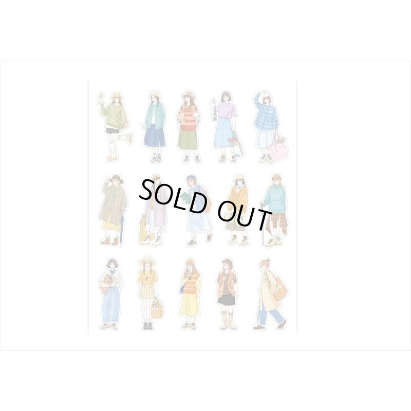 画像3: 人物＊PETシール＊イエロー＊女の子＊ダイカット＊30枚＊海外製