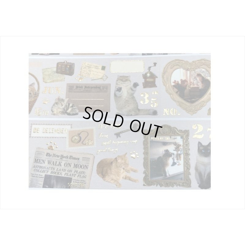 画像3: ぐうたらネコ＊箔押し＊和紙テープ＊はく離式＊海外マステ＊クリックポスト不可