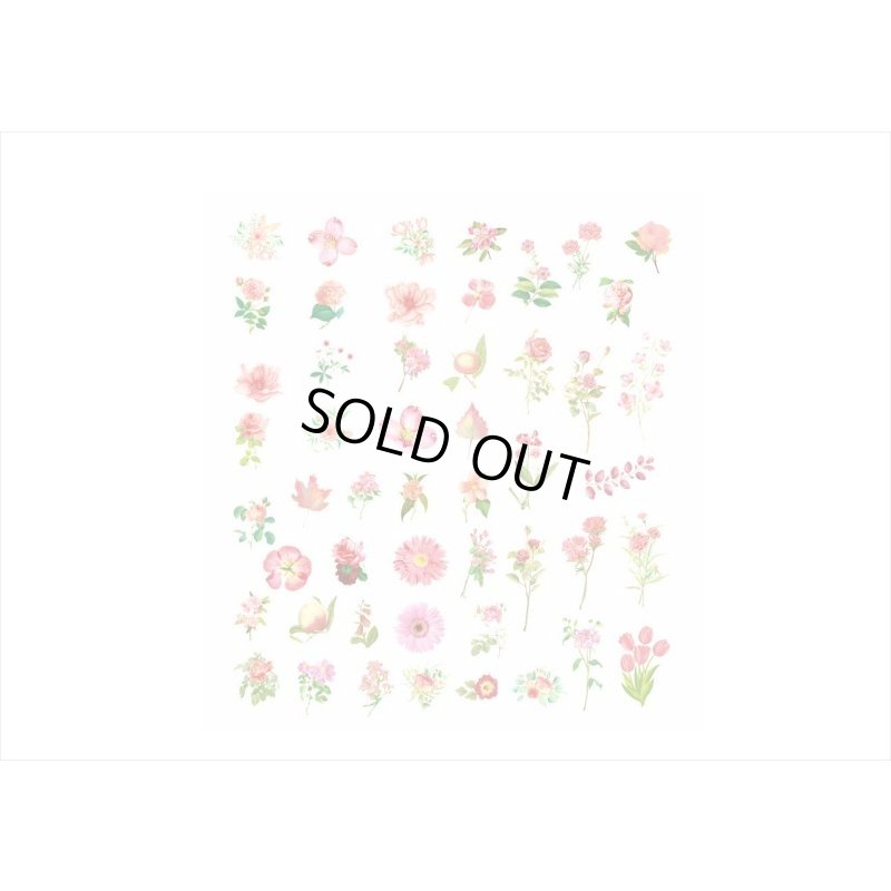 画像3: お花のシール＊ピンク＊PETシール＊ダイカット＊100枚＊海外製