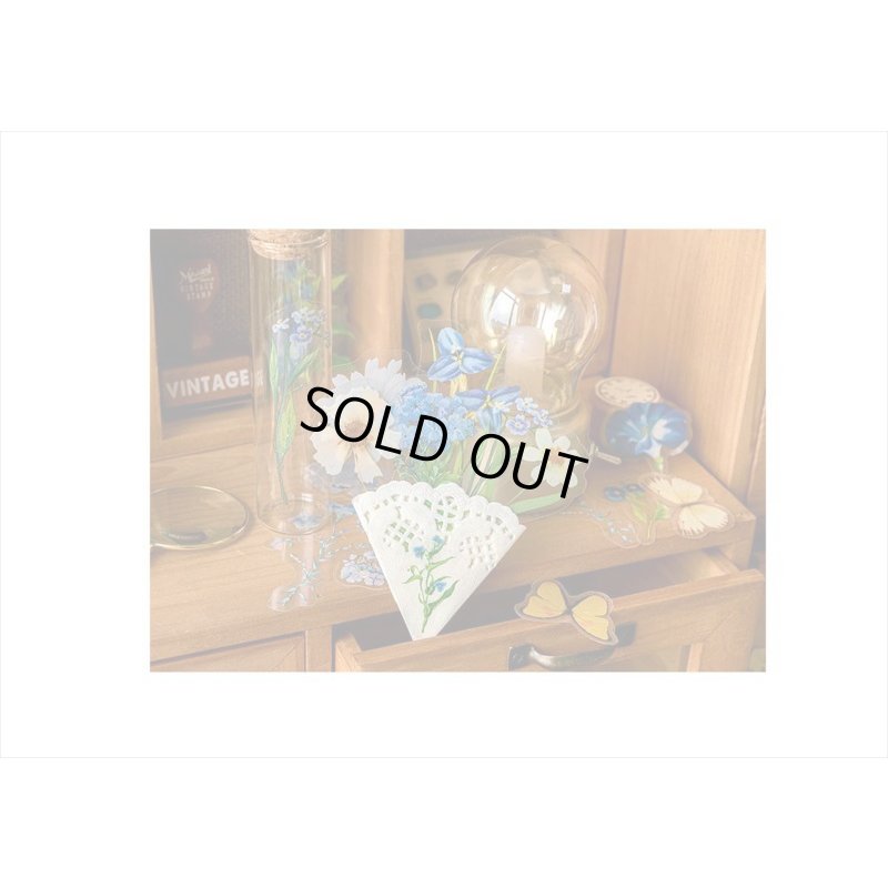 画像9: お花のシール＊ブルー＊PETシール＊ダイカット＊100枚＊海外製