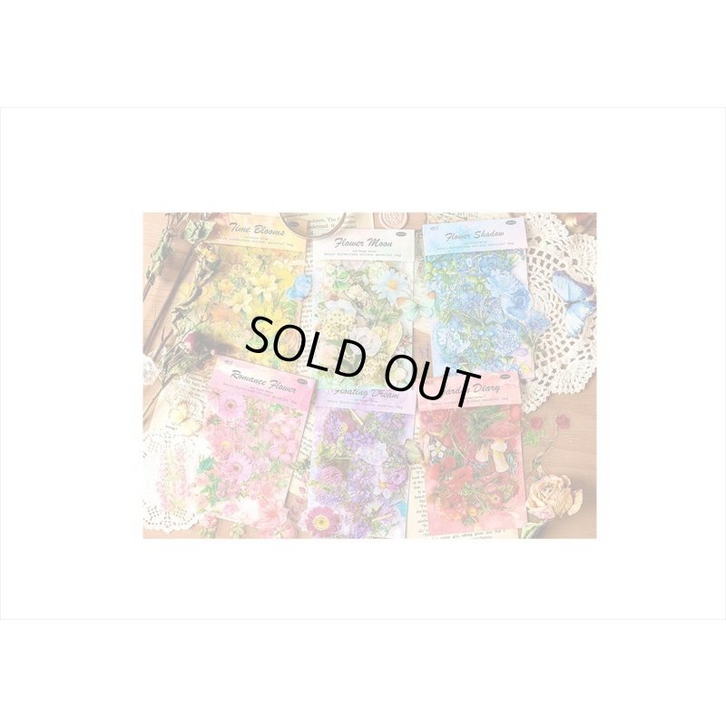 画像13: お花のシール＊ブルー＊PETシール＊ダイカット＊100枚＊海外製