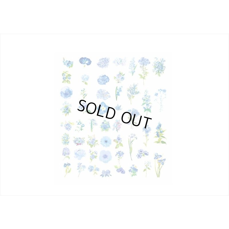 画像3: お花のシール＊ブルー＊PETシール＊ダイカット＊100枚＊海外製