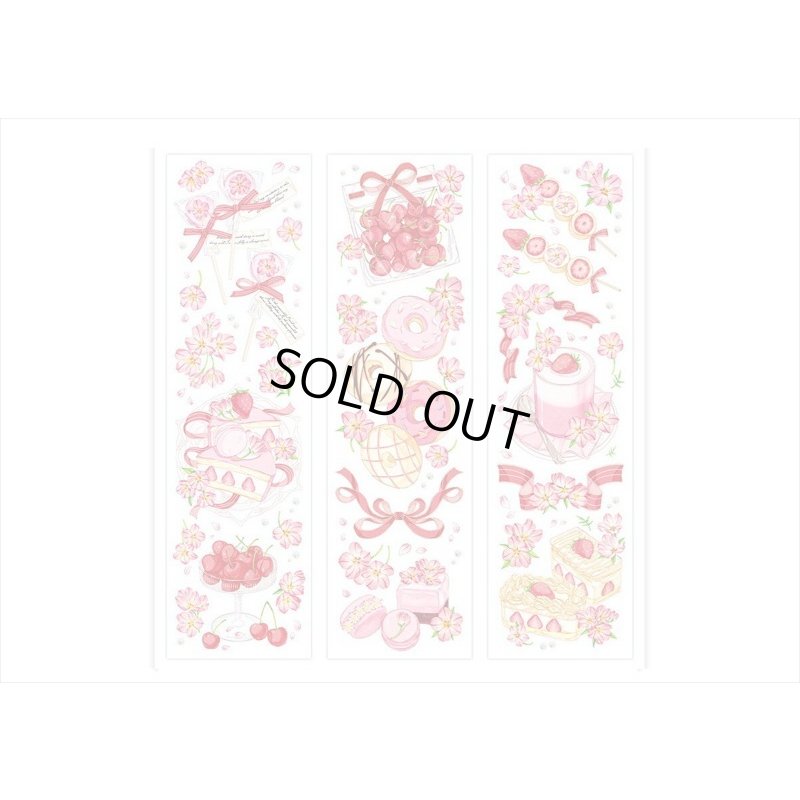 画像4: 桜がいっぱい🌸桜のスイーツ＊縦長PETシール＊6枚＊海外製