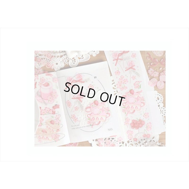 画像3: 桜がいっぱい🌸桜のスイーツ＊縦長PETシール＊6枚＊海外製