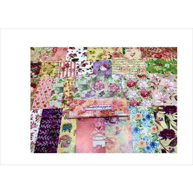 画像10: 美しいフラワー＊ペーパーセット＊柄違い30枚＊折り紙＊オリジナル