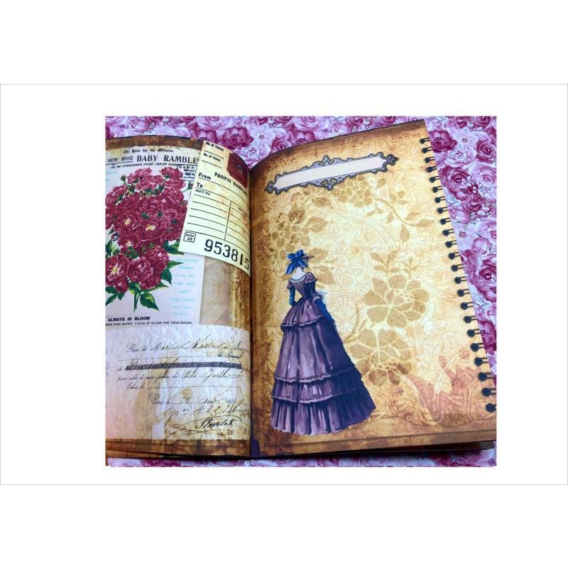 画像7: アンティークなノート＆ブックマークセット＊ヴィクトリア風＊40ページ＊オリジナル