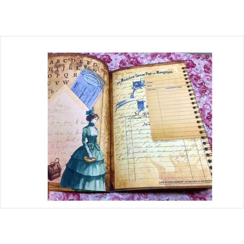 画像5: アンティークなノート＆ブックマークセット＊ヴィクトリア風＊40ページ＊オリジナル