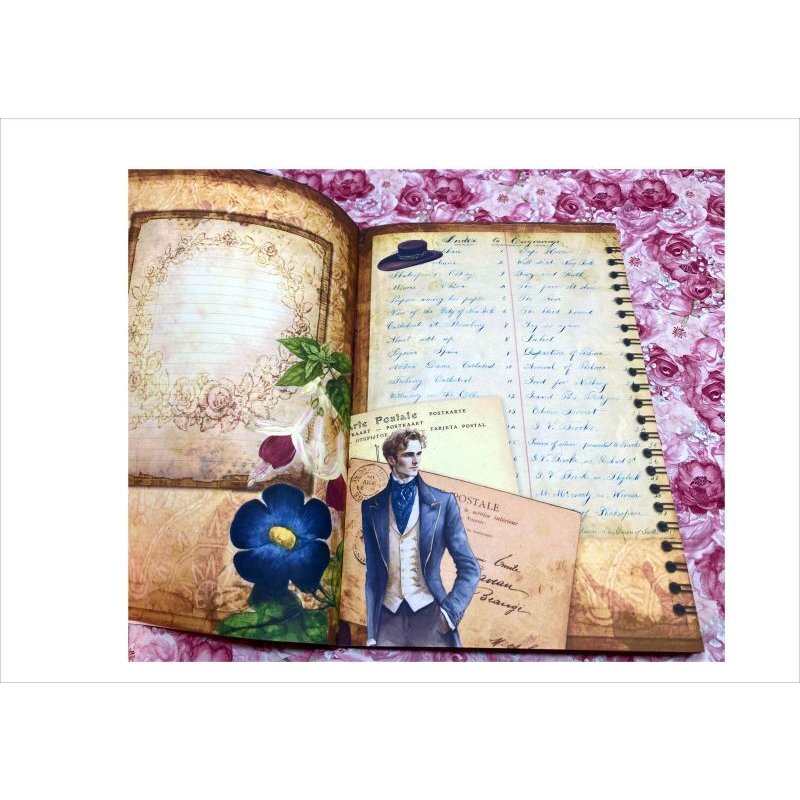 画像6: アンティークなノート＆ブックマークセット＊ヴィクトリア風＊40ページ＊オリジナル