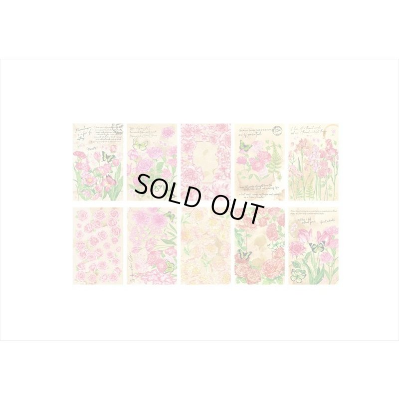 画像11: ピンクの花＊ペーパーセット＊60枚＊海外製