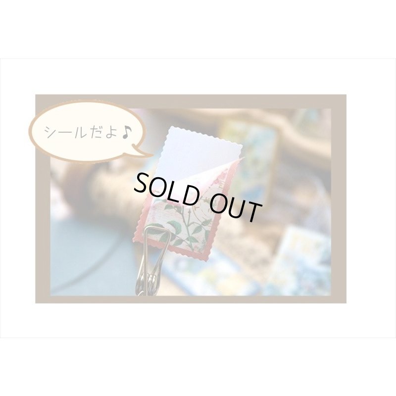 画像13: 箔押し切手型シール＊フラワー＊和紙シール＊40枚＊海外製