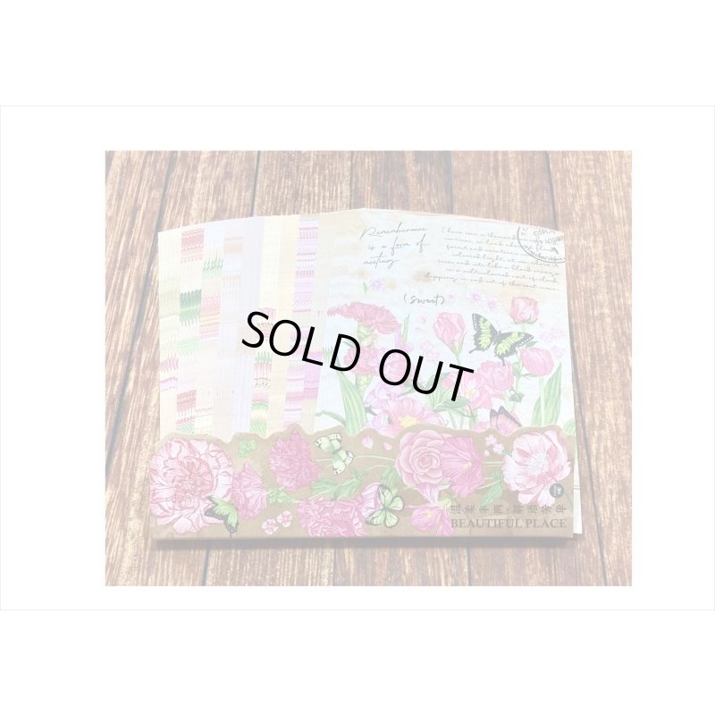 画像6: ピンクの花＊ペーパーセット＊60枚＊海外製