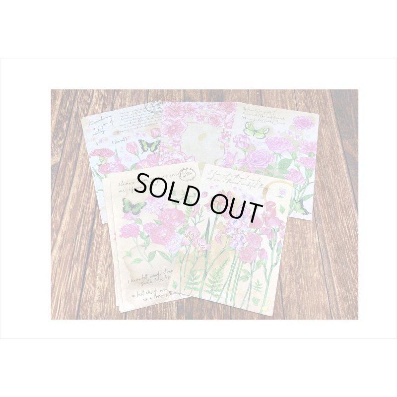 画像5: ピンクの花＊ペーパーセット＊60枚＊海外製