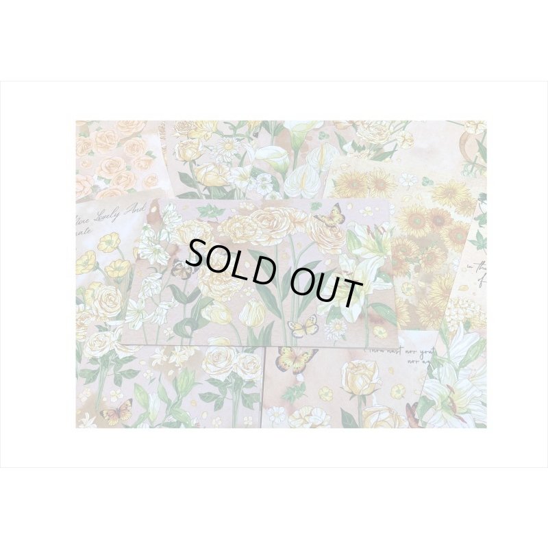 画像3: イエローの花＊ペーパーセット＊60枚＊海外製